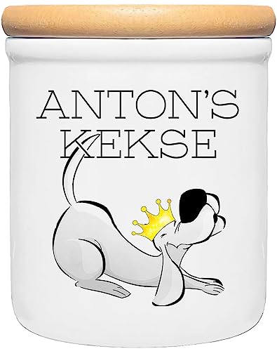 Cadouri Keramik Leckerli-Dose HUNDEFIGUR » personalisiert mit Name deines Hundes «┊Snackdose Keksdose Aufbewahrungsdose┊mit Holzdeckel Cadouri Keramik Leckerli-Dose HUNDEFIGUR » personalisiert mit Name deines Hundes «┊Snackdose Keksdose Aufbewahrungsdose┊mit Holzdeckel von Cadouri