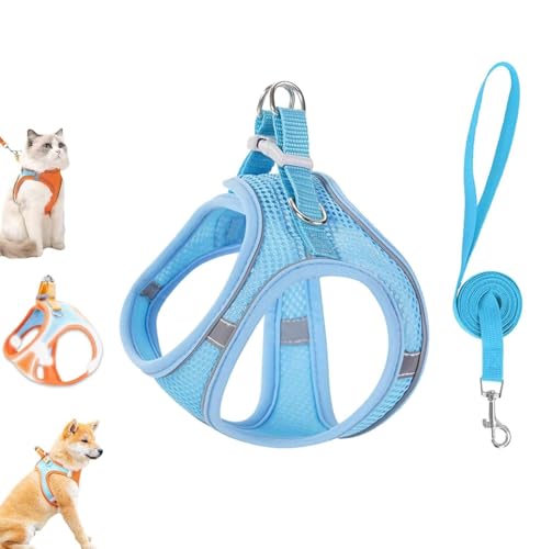 Stimulicat Katzengeschirr, ausbruchsicher, weiche Netzweste für Indoor-Katzen, seitliches No-Pull-Design, verstellbar und leicht mit reflektierenden Streifen, einfach zu tragen für Spaziergänge und Stimulicat Katzengeschirr, ausbruchsicher, weiche Netzweste für Indoor-Katzen, seitliches No-Pull-Design, verstellbar und leicht mit reflektierenden Streifen, einfach zu tragen für Spaziergänge und von Caduola