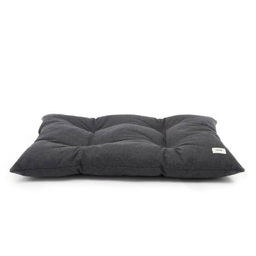 Cafide® Bettkissen für mittelgroße und kleine Hunde, gepolstertes Kissen mit rutschfester Unterseite für Haustiere, recycelbare Schaumstoff-Füllung, Basisstoff, 85 x 55 x 10 cm, Schwarz von Cafide
