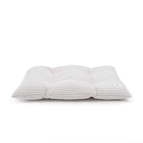 Cafide® Bett für große und kleine Hunde, weißes Kissen aus Kord, weich und gepolstert, rutschfest und bequem von Cafide