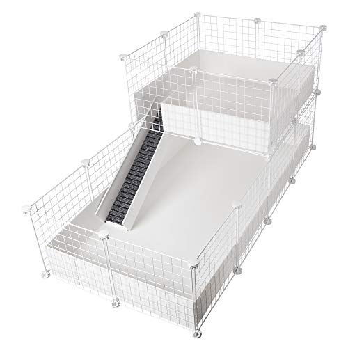 CagesCubes C&C Deluxe Käfig für Meerschweinchen, Boden 2 x 4 Gitterelemente + Plattform 2 x 2 Gitterelemente, Weiß + weiße Coroplast-Bodenwanne CagesCubes C&C Deluxe Käfig für Meerschweinchen, Boden 2 x 4 Gitterelemente + Plattform 2 x 2 Gitterelemente, Weiß + weiße Coroplast-Bodenwanne von CagesCubes
