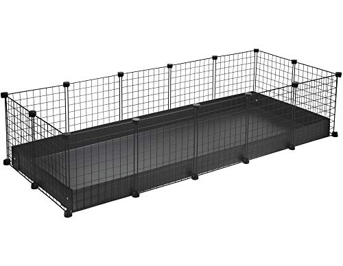 CagesCubes CyC XXL Käfig (2 x 5 Paneele in Schwarz) + schwarzer Coroplast-Boden für Meerschweinchen von CagesCubes