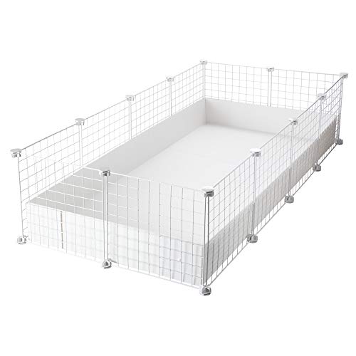CagesCubes - Großer Käfig C&C (2X4 Blindplatten) + weiße Coroplast-Basis für Meerschweinchen von CagesCubes