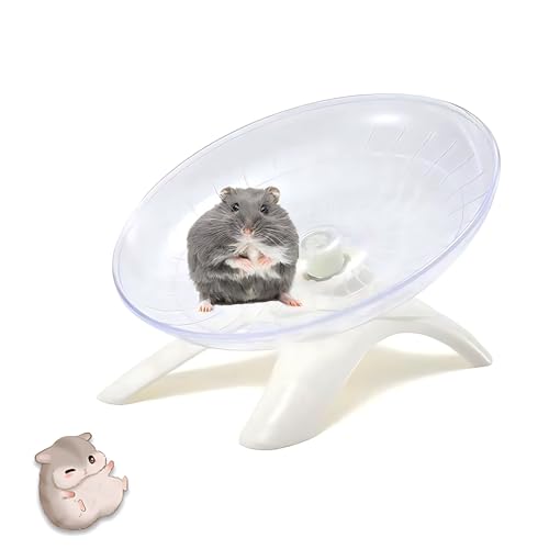 Hamsterrad Hamster, Hamster Übungsrad, 18 cm Laufrad Hamster Leise Hamster Spielzeug, für Hamster, Rennmäuse, Mäuse oder andere kleine Haustiere, Weiß von CaiYuanGJ