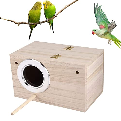 Haustier Vogelzuchtbox, Vogelzuchtbox, Vogelhaus Nisthaus, Sittich Nistkasten, Vogelhaus Haustier Zubehör aus Holz, Brutkasten Vogelhaus, Holz, für Sittich, Papageien (25x13x13 cm) von CaiYuanGJ