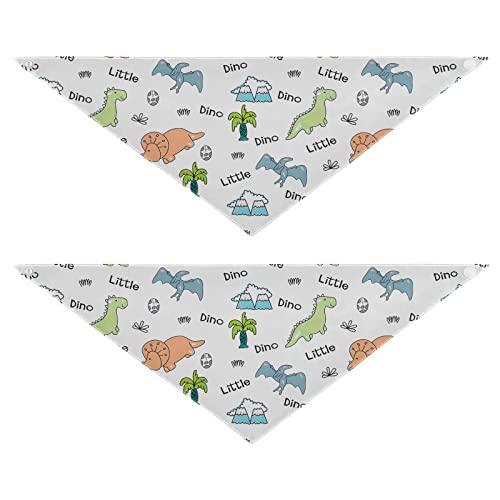 2 Stück Hundehalstücher Haustier Bandana Schal Druckknopf Dreieck Lätzchen Halstuch Set Haustier Urlaub Zubehör Dekor für kleine bis große Welpen Hunde Katzen kleine kleine kleine Dinosaurier von Caihoyu