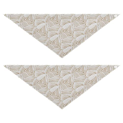 2 Stück Hundehalstücher Haustier Bandana Schal Druckknopf Dreieck Lätzchen Halstuch Set Haustier Urlaub Zubehör Dekor für kleine bis große Welpen Hunde Katzen kleines abstraktes Muster Textur Gelb von Caihoyu