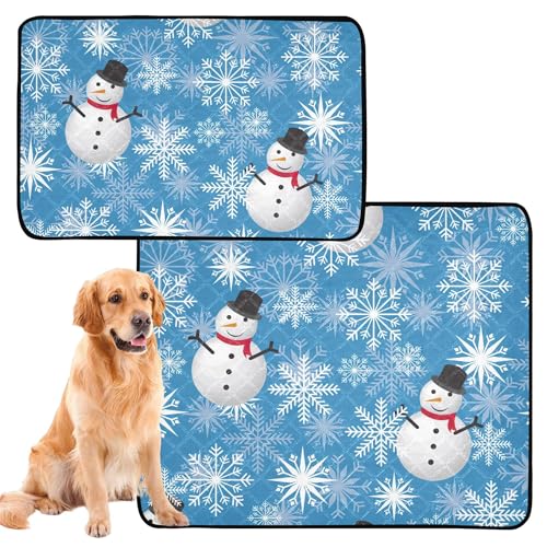 2 Stück Katzen-Haustiermatte, Hundetablett für Urinierunterlagen, rutschfeste Bodenmatte für den Außenbereich, 61 x 91,4 cm + 91,4 x 106,7 cm, kühles Winter-, Weihnachts-, Schneemann-Muster 2 Stück Katzen-Haustiermatte, Hundetablett für Urinierunterlagen, rutschfeste Bodenmatte für den Außenbereich, 61 x 91,4 cm + 91,4 x 106,7 cm, kühles Winter-, Weihnachts-, Schneemann-Muster von Caihoyu