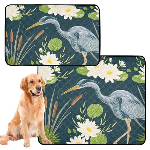 3 x pinkelsichere Hundematte für Hunde, groß, waschbar, rutschfeste Matte für Flugzeugkäfige, 50,8 x 61 cm, Reihervogel Seerose 3 x pinkelsichere Hundematte für Hunde, groß, waschbar, rutschfeste Matte für Flugzeugkäfige, 50,8 x 61 cm, Reihervogel Seerose von Caihoyu