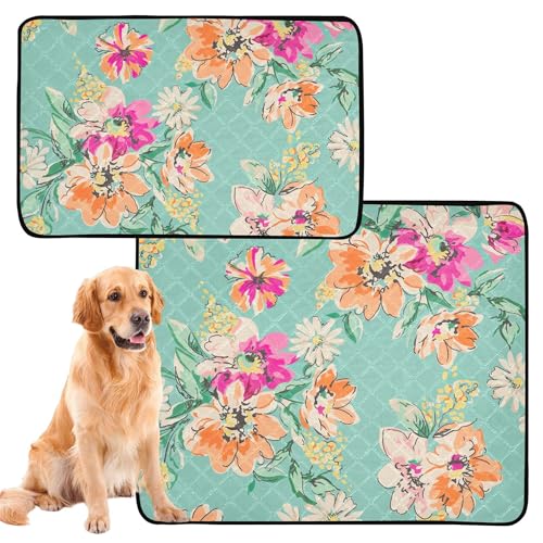 3 x pinkelsichere Hundematte für Indoor-Katzen, rutschfeste Matte für Hunde für Reisen, 50,8 x 61 cm, skizzierte Blumen, leuchtende Farben 3 x pinkelsichere Hundematte für Indoor-Katzen, rutschfeste Matte für Hunde für Reisen, 50,8 x 61 cm, skizzierte Blumen, leuchtende Farben von Caihoyu