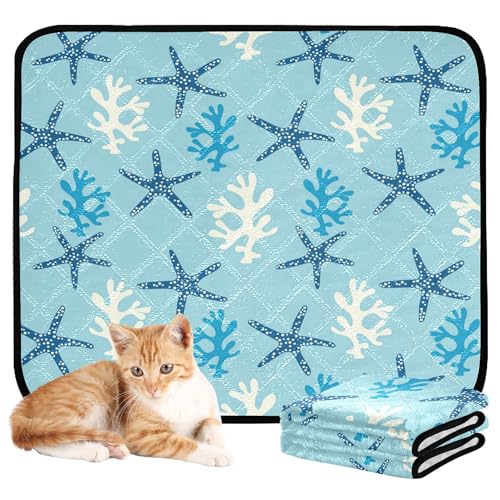 3 x wiederverwendbare Hundematte für Katzen, rutschfest, 50,8 x 61 cm, Korallenriff, Seestern, Unterwasser 3 x wiederverwendbare Hundematte für Katzen, rutschfest, 50,8 x 61 cm, Korallenriff, Seestern, Unterwasser von Caihoyu