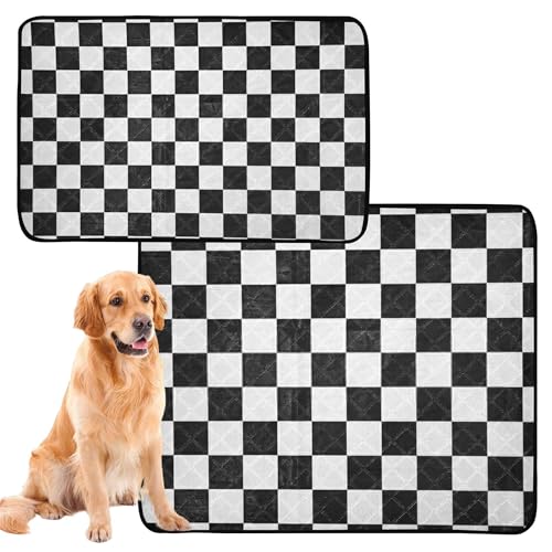 Haustiermatte für Hunde, waschbar, rutschfest, 50,8 x 61 cm, Schwarz und Weiß, quadratisch, Schottland-Büffelkaro, 3 Stück Haustiermatte für Hunde, waschbar, rutschfest, 50,8 x 61 cm, Schwarz und Weiß, quadratisch, Schottland-Büffelkaro, 3 Stück von Caihoyu