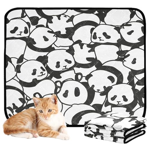 Haustiermatte für Katzen, waschbar, rutschfest, Bodenmatte für den Außenbereich, 61 x 91,4 cm + 91,4 x 106,7 cm, Pandabär-Muster, Illustration, 2 Stück Haustiermatte für Katzen, waschbar, rutschfest, Bodenmatte für den Außenbereich, 61 x 91,4 cm + 91,4 x 106,7 cm, Pandabär-Muster, Illustration, 2 Stück von Caihoyu