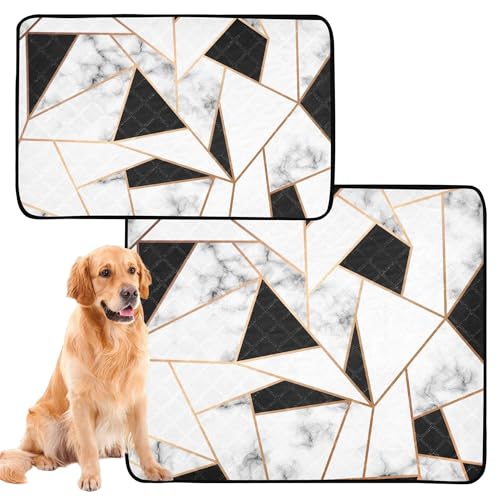 Hunde-Uriniermatten, wiederverwendbar, rutschfest, Bodenmatte für Strand, 50,8 x 61 cm, Textur-Design, goldfarben, geometrisch, 3 Stück Hunde-Uriniermatten, wiederverwendbar, rutschfest, Bodenmatte für Strand, 50,8 x 61 cm, Textur-Design, goldfarben, geometrisch, 3 Stück von Caihoyu