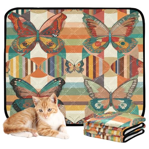 Hunde-Uriniermatten, wiederverwendbar, rutschfeste Bodenmatte für Haustierbett, 50,8 x 61 cm, bunte Rauten, Insekten und Schmetterlinge, 3 Stück Hunde-Uriniermatten, wiederverwendbar, rutschfeste Bodenmatte für Haustierbett, 50,8 x 61 cm, bunte Rauten, Insekten und Schmetterlinge, 3 Stück von Caihoyu
