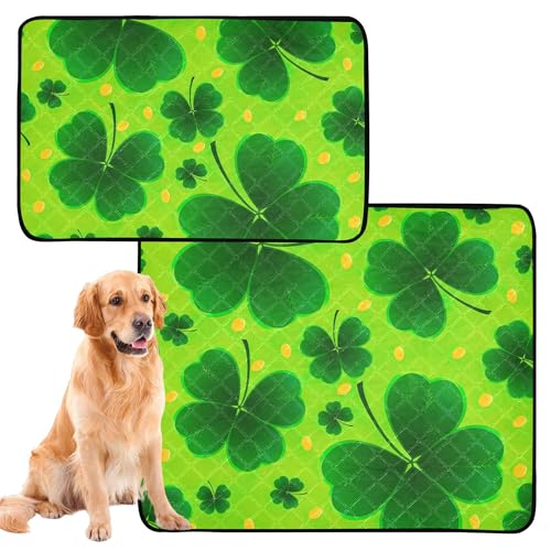 Hunde-Urinierunterlagen, waschbar, extra groß, waschbar, rutschfeste Matte für Hunde, für Autositz, 50,8 x 61 cm, St. Patrick's Day, Glücksklee und Gold, 3 Stück Hunde-Urinierunterlagen, waschbar, extra groß, waschbar, rutschfeste Matte für Hunde, für Autositz, 50,8 x 61 cm, St. Patrick's Day, Glücksklee und Gold, 3 Stück von Caihoyu