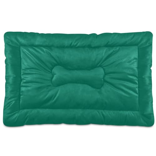 Hundebett-Matte, rutschfest, weich, bequem, Katzenhütte, maschinenwaschbar, Haustiermatratze für kleine, mittelgroße und große Haustiere, olivgrün, einfarbig, reines Blaugrün, einfarbig Hundebett-Matte, rutschfest, weich, bequem, Katzenhütte, maschinenwaschbar, Haustiermatratze für kleine, mittelgroße und große Haustiere, olivgrün, einfarbig, reines Blaugrün, einfarbig von Caihoyu