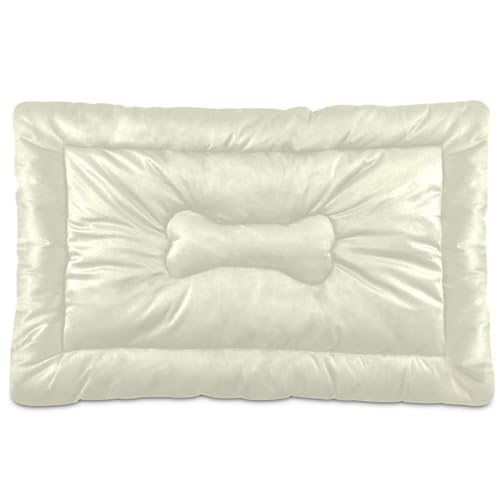 Hundebett-Matte, rutschfest, weich, bequem, für Hunde und Katzen, maschinenwaschbar, Haustiermatratze für große, mittelgroße und kleine Hunde, Beige, neutral, einfarbig, einfarbig Hundebett-Matte, rutschfest, weich, bequem, für Hunde und Katzen, maschinenwaschbar, Haustiermatratze für große, mittelgroße und kleine Hunde, Beige, neutral, einfarbig, einfarbig von Caihoyu