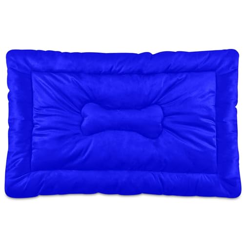 Hundebett-Matte, weich, bequem, rutschfeste Unterseite, waschbar, für kleine, mittelgroße und große Hunde, blau, einfarbig, einfarbig Hundebett-Matte, weich, bequem, rutschfeste Unterseite, waschbar, für kleine, mittelgroße und große Hunde, blau, einfarbig, einfarbig von Caihoyu