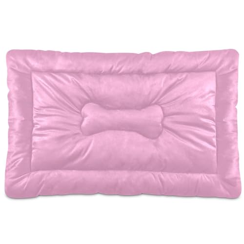Hundebett-Matte, weich, bequem, rutschfeste Unterseite, waschbar, für kleine, mittelgroße und große Hunde und Katzen, einfarbig, einfarbig, Pfirsichfarben Hundebett-Matte, weich, bequem, rutschfeste Unterseite, waschbar, für kleine, mittelgroße und große Hunde und Katzen, einfarbig, einfarbig, Pfirsichfarben von Caihoyu