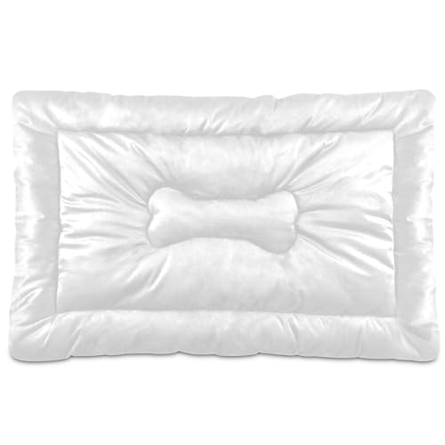 Hundebett-Matte, weich, rutschfest, maschinenwaschbar, Haustiermatratze für kleine, mittelgroße und große Hunde, weiß, neutral, einfarbig, einfarbig Hundebett-Matte, weich, rutschfest, maschinenwaschbar, Haustiermatratze für kleine, mittelgroße und große Hunde, weiß, neutral, einfarbig, einfarbig von Caihoyu