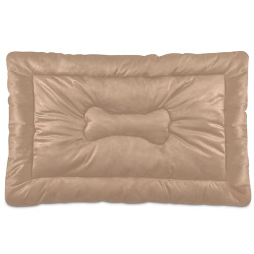 Hundebett-Matte, weich, rutschfest, waschbar, Haustiermatratze für kleine, mittelgroße und große Hunde, einfarbig, einfarbig, hellbraun Hundebett-Matte, weich, rutschfest, waschbar, Haustiermatratze für kleine, mittelgroße und große Hunde, einfarbig, einfarbig, hellbraun von Caihoyu