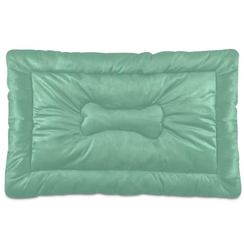 Hundebett-Matte, weich, rutschfest, waschbar, für kleine, mittelgroße und große Haustiere, Salbeigrün, einfarbig, einfarbig Hundebett-Matte, weich, rutschfest, waschbar, für kleine, mittelgroße und große Haustiere, Salbeigrün, einfarbig, einfarbig von Caihoyu