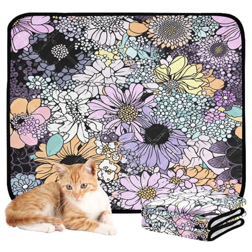 Hundedecke, Urinierschutz, waschbar, rutschfeste Matte für Hunde, Strand, 50,8 x 61 cm, Schwarz, Lila, Grün, Cartoon-Gänseblümchen, 3 Stück Hundedecke, Urinierschutz, waschbar, rutschfeste Matte für Hunde, Strand, 50,8 x 61 cm, Schwarz, Lila, Grün, Cartoon-Gänseblümchen, 3 Stück von Caihoyu