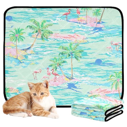 Hundedecke, waschbar, rutschfest, für den Innenbereich, 61 x 91,4 cm + 91,4 x 106,7 cm, Flamingo, Hoffnung, Insel, Palme, tropischer Sonnenuntergang, 2 Stück Hundedecke, waschbar, rutschfest, für den Innenbereich, 61 x 91,4 cm + 91,4 x 106,7 cm, Flamingo, Hoffnung, Insel, Palme, tropischer Sonnenuntergang, 2 Stück von Caihoyu