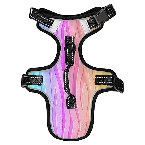 Hundegeschirr für kleine Hunde, verstellbar, mit Leine, reflektierender Frontclip, Weste mit Griff, einfache Kontrolle, Hunde, Katzen, Spaziergänge im Freien, Regenbogenstreifen Hundegeschirr für kleine Hunde, verstellbar, mit Leine, reflektierender Frontclip, Weste mit Griff, einfache Kontrolle, Hunde, Katzen, Spaziergänge im Freien, Regenbogenstreifen von Caihoyu