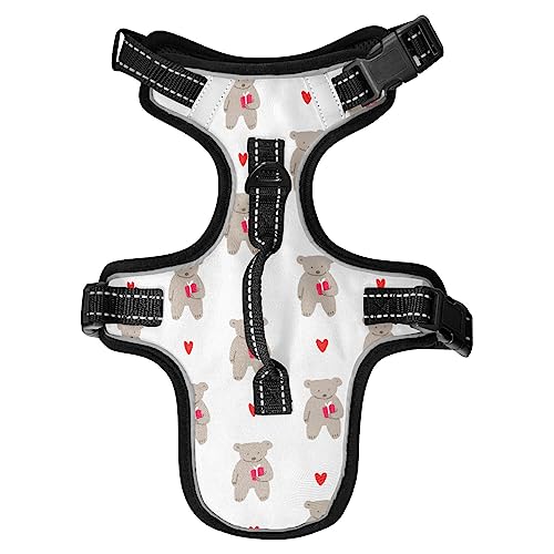 Hundegeschirr für mittelgroße Hunde, verstellbar, mit Leine, reflektierender Frontclip, Weste mit Griff, einfache Kontrolle für kleine, mittelgroße und große Hunde, Katzen, Spaziergänge im Freien, niedlicher Bär hält Geschenk Hundegeschirr für mittelgroße Hunde, verstellbar, mit Leine, reflektierender Frontclip, Weste mit Griff, einfache Kontrolle für kleine, mittelgroße und große Hunde, Katzen, Spaziergänge im Freien, niedlicher Bär hält Geschenk von Caihoyu