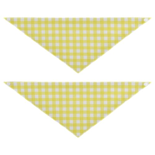 Hundehalstücher, 2 Stück, Druckknopf-Lätzchen, Taschentuch, niedliches Haustier-Urlaubszubehör, Dekoration für Hunde, Katzen, Gingham, Gelb, Büffel, Karo, Schottland Hundehalstücher, 2 Stück, Druckknopf-Lätzchen, Taschentuch, niedliches Haustier-Urlaubszubehör, Dekoration für Hunde, Katzen, Gingham, Gelb, Büffel, Karo, Schottland von Caihoyu