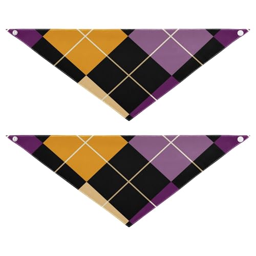 Hundehalstücher, einzigartige Form, verstellbare Passform, Haustier-Schal für Jungen und Mädchen, niedliches Haustier-Urlaubsset für Hunde, Katzen, kariert, geometrisch, modisch, bunt, 2 Stück von Caihoyu