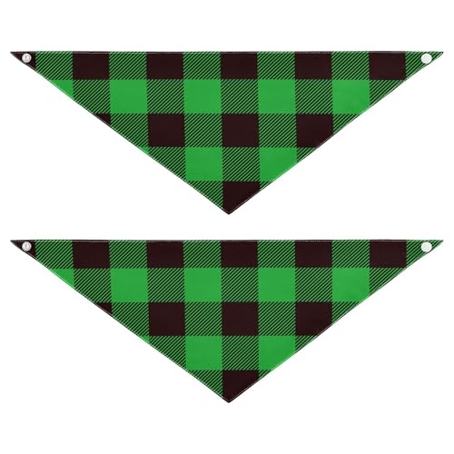 Hundehalstücher, einzigartige Form, verstellbare Passform, Schal, Taschentuch, niedliches Haustier-Urlaubsset für Hunde und Katzen, Büffelkaro, Grün, Schwarz, St. Patrick's Day Lucky Hundehalstücher, einzigartige Form, verstellbare Passform, Schal, Taschentuch, niedliches Haustier-Urlaubsset für Hunde und Katzen, Büffelkaro, Grün, Schwarz, St. Patrick's Day Lucky von Caihoyu