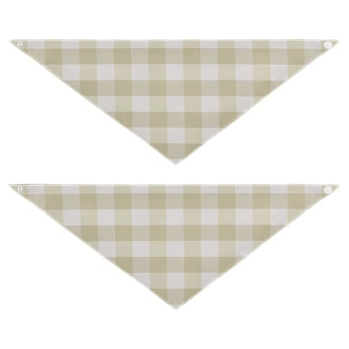 Hundehalstücher mit Druckknöpfen, Uni, für Welpen, Katzen, niedliches Haustierzubehör für Hunde und Katzen, cremefarben, beige, Büffelkaro, Schottland, 2 Stück Hundehalstücher mit Druckknöpfen, Uni, für Welpen, Katzen, niedliches Haustierzubehör für Hunde und Katzen, cremefarben, beige, Büffelkaro, Schottland, 2 Stück von Caihoyu