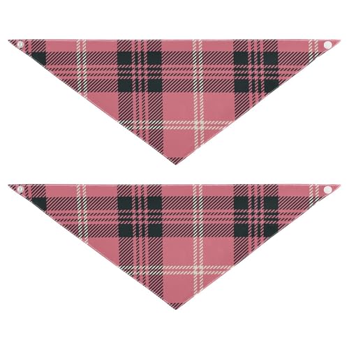 Hundehalstücher mit Druckknopf, weich, niedliches Haustierzubehör für Hunde und Katzen, Büffelkaro, Schottland, Pfirsich/Schwarz/Weiß, 2 Stück Hundehalstücher mit Druckknopf, weich, niedliches Haustierzubehör für Hunde und Katzen, Büffelkaro, Schottland, Pfirsich/Schwarz/Weiß, 2 Stück von Caihoyu
