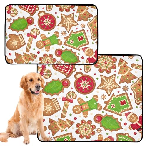 Hundematte, Urinierschutz, groß, waschbar, für Hunde, rutschfeste Bodenmatte für Reisen, 50,8 x 61 cm, Weihnachtsplätzchen, 3 Stück Hundematte, Urinierschutz, groß, waschbar, für Hunde, rutschfeste Bodenmatte für Reisen, 50,8 x 61 cm, Weihnachtsplätzchen, 3 Stück von Caihoyu