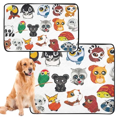 Hundematte, waschbar, rutschfest, für den Innenbereich, 50,8 x 61 cm, niedliche Cartoon-Wildtiere, 3 Stück Hundematte, waschbar, rutschfest, für den Innenbereich, 50,8 x 61 cm, niedliche Cartoon-Wildtiere, 3 Stück von Caihoyu