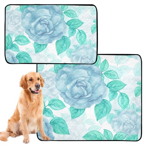 Hundematte für Hunde, waschbar, rutschfest, 50,8 x 61 cm, Eleganz, Vintage, Blau, Blumenmuster, 3 Stück Hundematte für Hunde, waschbar, rutschfest, 50,8 x 61 cm, Eleganz, Vintage, Blau, Blumenmuster, 3 Stück von Caihoyu