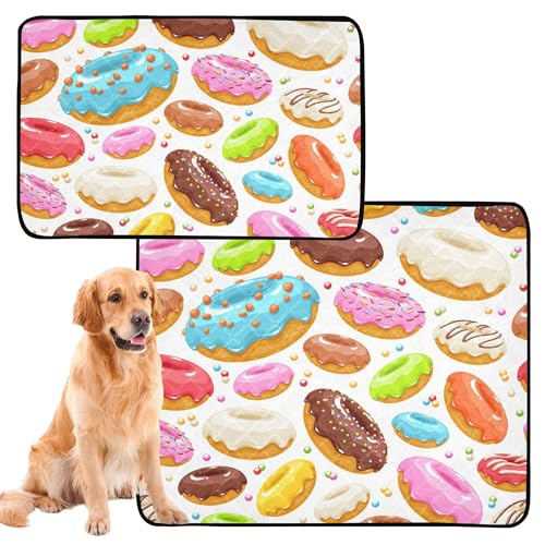 Hundematte für Hunde, waschbar, rutschfest, 50,8 x 61 cm, bunt, glasierte Donut-Symbole, 3 Stück Hundematte für Hunde, waschbar, rutschfest, 50,8 x 61 cm, bunt, glasierte Donut-Symbole, 3 Stück von Caihoyu