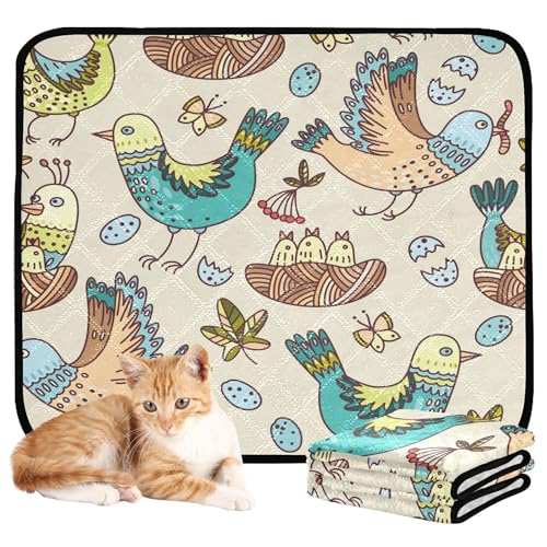 Hundematte für Hundefutter, waschbar, rutschfest, Bodenmatte für Boden, 50,8 x 61 cm, Vogelnest, Küken und Eier, 3 Stück Hundematte für Hundefutter, waschbar, rutschfest, Bodenmatte für Boden, 50,8 x 61 cm, Vogelnest, Küken und Eier, 3 Stück von Caihoyu