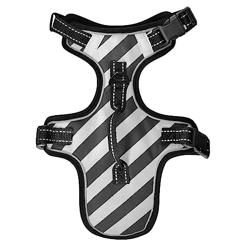No Pull Hundegeschirr für kleine Hunde, verstellbar, Haustierweste, Geschirr mit Leine, reflektierender Frontclip, Weste mit Griff, einfache Kontrolle, Hunde, Katzen, Outdoor, Spazierengehen, Streifen, Schwarz No Pull Hundegeschirr für kleine Hunde, verstellbar, Haustierweste, Geschirr mit Leine, reflektierender Frontclip, Weste mit Griff, einfache Kontrolle, Hunde, Katzen, Outdoor, Spazierengehen, Streifen, Schwarz von Caihoyu