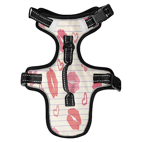 No Pull Hundegeschirr für kleine Hunde, verstellbar, Haustierweste, Geschirr mit Leine, reflektierender Frontclip, Weste mit Griff, einfache Kontrolle, Hunde, Katzen, Outdoor, Spazierengehen, Lippen, No Pull Hundegeschirr für kleine Hunde, verstellbar, Haustierweste, Geschirr mit Leine, reflektierender Frontclip, Weste mit Griff, einfache Kontrolle, Hunde, Katzen, Outdoor, Spazierengehen, Lippen, von Caihoyu