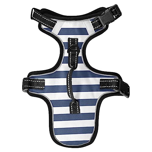 No Pull Hundegeschirr für kleine Hunde, verstellbar, Haustierweste, Geschirr mit Leine, reflektierender Frontclip, Weste mit Griff, einfache Kontrolle, Hunde, Katzen, Outdoor, Spazierengehen, Meer, Marineblau, horizontale Streifen No Pull Hundegeschirr für kleine Hunde, verstellbar, Haustierweste, Geschirr mit Leine, reflektierender Frontclip, Weste mit Griff, einfache Kontrolle, Hunde, Katzen, Outdoor, Spazierengehen, Meer, Marineblau, horizontale Streifen von Caihoyu