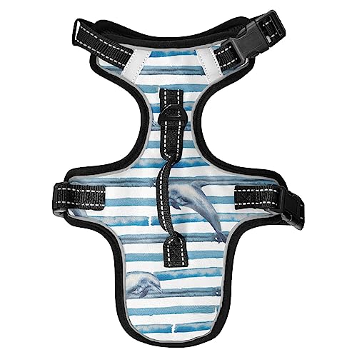 No Pull Hundegeschirr für kleine Hunde, verstellbar, Haustierweste, Geschirr mit Leine, reflektierender Frontclip, Weste mit Griff, einfache Kontrolle, Hunde, Katzen, Outdoor, Spaziergänge, Delfine No Pull Hundegeschirr für kleine Hunde, verstellbar, Haustierweste, Geschirr mit Leine, reflektierender Frontclip, Weste mit Griff, einfache Kontrolle, Hunde, Katzen, Outdoor, Spaziergänge, Delfine von Caihoyu