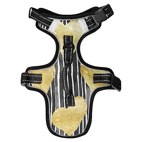 No Pull Hundegeschirr für kleine Hunde, verstellbar, Haustierweste, Geschirr mit Leine, reflektierender Frontclip, Weste mit Griff, einfache Kontrolle, Hunde, Katzen, Outdoor-Spaziergänge, goldene No Pull Hundegeschirr für kleine Hunde, verstellbar, Haustierweste, Geschirr mit Leine, reflektierender Frontclip, Weste mit Griff, einfache Kontrolle, Hunde, Katzen, Outdoor-Spaziergänge, goldene von Caihoyu