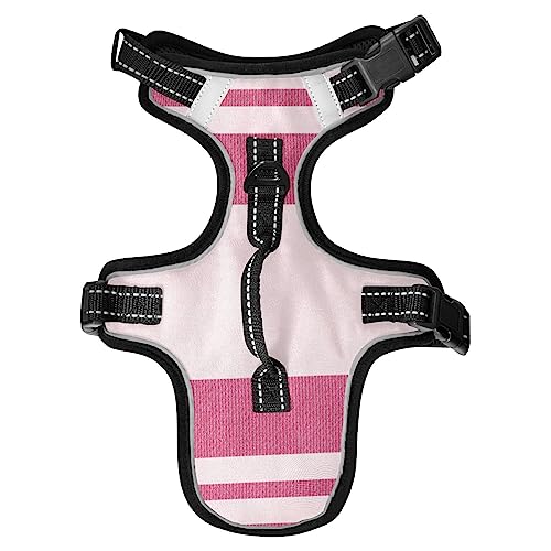 No Pull Hundegeschirr für kleine Hunde, verstellbar, Haustierweste, Geschirr mit Leine, reflektierender Frontclip, Weste mit Griff, einfache Kontrolle, Hunde, Katzen, Spaziergänge im Freien, Rosa, horizontale Streifen No Pull Hundegeschirr für kleine Hunde, verstellbar, Haustierweste, Geschirr mit Leine, reflektierender Frontclip, Weste mit Griff, einfache Kontrolle, Hunde, Katzen, Spaziergänge im Freien, Rosa, horizontale Streifen von Caihoyu