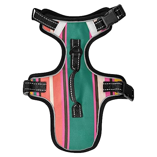 No Pull Hundegeschirr für mittelgroße Hunde, verstellbar, Haustierweste, Geschirr mit Leine, reflektierender Frontclip, Weste mit Griff, einfache Kontrolle, Hunde, Katzen, Outdoor, Spaziergänge, vertikale Streifen No Pull Hundegeschirr für mittelgroße Hunde, verstellbar, Haustierweste, Geschirr mit Leine, reflektierender Frontclip, Weste mit Griff, einfache Kontrolle, Hunde, Katzen, Outdoor, Spaziergänge, vertikale Streifen von Caihoyu