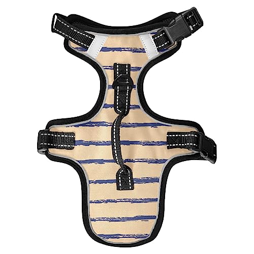 No Pull Hundegeschirr für mittelgroße Hunde, verstellbar, Haustierweste, Geschirr mit Leine, reflektierender Frontclip, Weste mit Griff, einfache Kontrolle, Hunde, Katzen, Outdoor, Spaziergänge, Aquarellfarben, blaue Streifen No Pull Hundegeschirr für mittelgroße Hunde, verstellbar, Haustierweste, Geschirr mit Leine, reflektierender Frontclip, Weste mit Griff, einfache Kontrolle, Hunde, Katzen, Outdoor, Spaziergänge, Aquarellfarben, blaue Streifen von Caihoyu