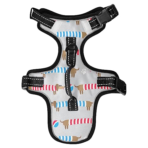 No Pull Hundegeschirr für mittelgroße Hunde, verstellbar, Haustierweste, Geschirr mit Leine, reflektierender Frontclip, Weste mit Griff, einfache Kontrolle, Hunde, Katzen, Outdoor, Spaziergänge, niedliche Dackel, gestreifte Kleidung No Pull Hundegeschirr für mittelgroße Hunde, verstellbar, Haustierweste, Geschirr mit Leine, reflektierender Frontclip, Weste mit Griff, einfache Kontrolle, Hunde, Katzen, Outdoor, Spaziergänge, niedliche Dackel, gestreifte Kleidung von Caihoyu